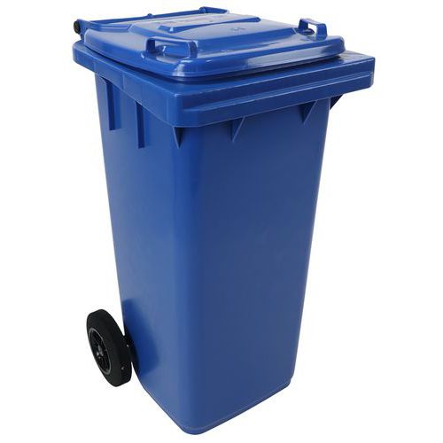 Manutan Expert - Poubelle Full Color 120 L Bleu - Tri Sélectif - Mobile - 62% Recyclé