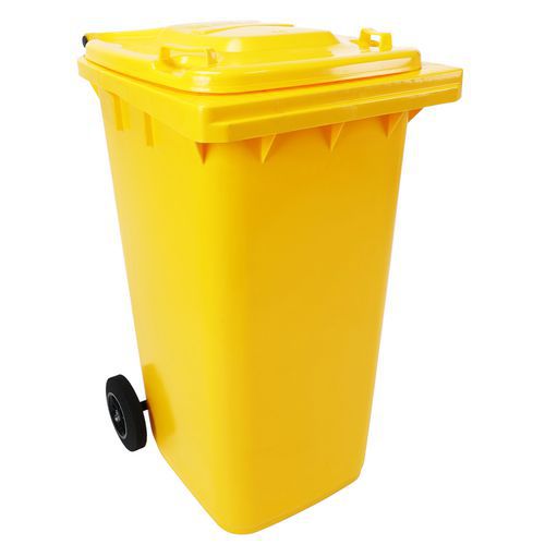 Manutan Expert - Poubelle Full Color 240 L Jaune - Tri Sélectif Mobile - 63% Recyclé
