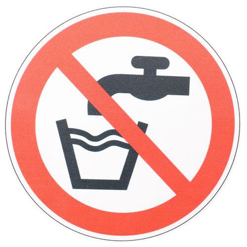 Panneau Interdiction - Eau Non Potable - Pvc - 100 Mm