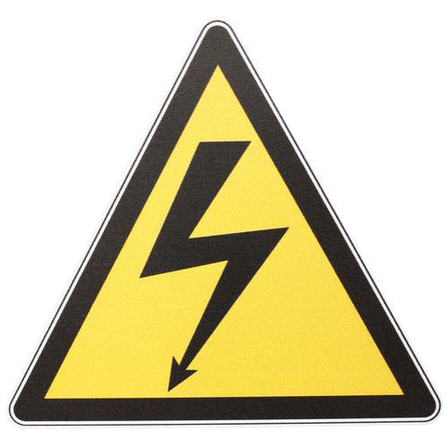 Manutan Expert - Panneau Danger Tension Électrique - PVC Rigide Triangle 100mm - Norme ISO 7010 - 10 Ans Garantie
