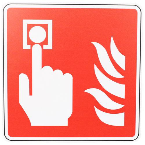 Manutan Expert - Panneau Point d'Alarme Incendie - PVC Rigide 200x200mm - Norme ISO 7010