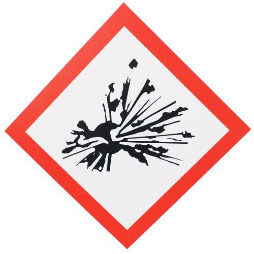 Manutan Expert - Panneau CLP Risque Explosion PVC - 120x120 mm - Signalétique Sécurité Rigide ISO 7010