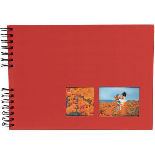 Album Photo Spiralé 50 Pages Noir De 32x22cm Milano Rouge