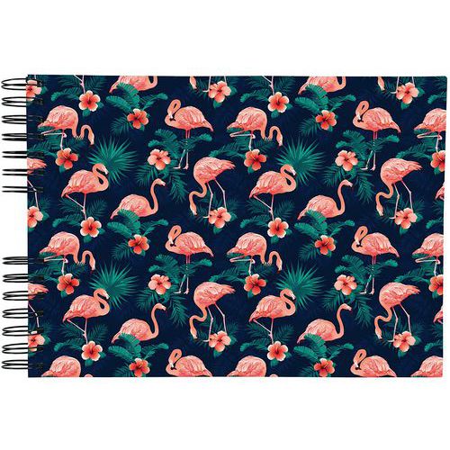 Album Spiralé 50 Pages Blanches 32x22cm Milano Flamingo Multicolore