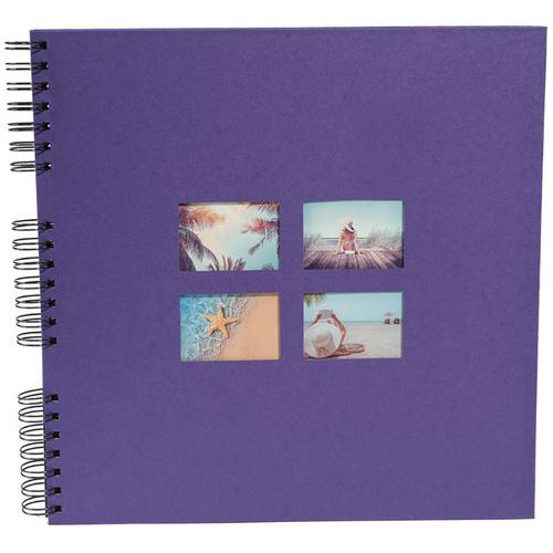 Album Spiralé De 60 Pages Noir 32x32cm Milano Violet