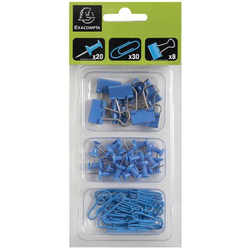Lot De 58 Attaches Iderama Bleu Clair