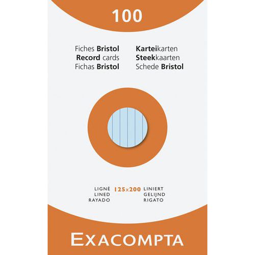 Ã‰tui De 100 Fiches Bristol Lignée 125x200mm De Dimension