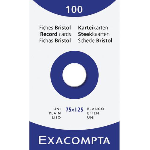 Étui De 100 Fiches Unies Non Perforé 75x125mm De Dimension