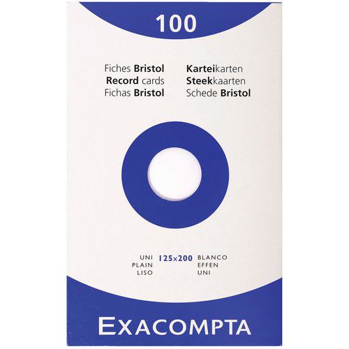 Étui De 100 Fiches Unies Non Perforé 125x200mm De Dimension