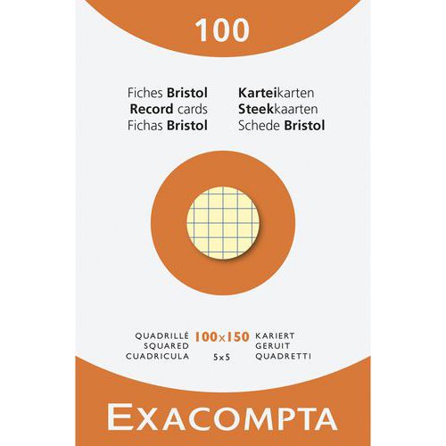 Étui De 100 Fiches Quadrillées 100x150mm De Dimension