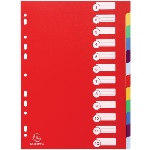 Intercalaire Polypropylène Opaque 12 Positions