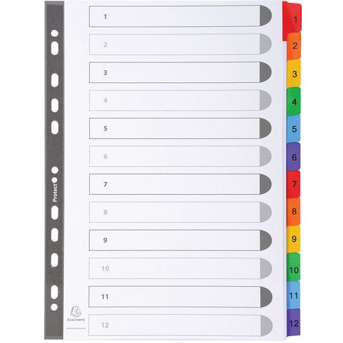 Intercalaires Imprimés Numériques 12 Positions A4 Blanc