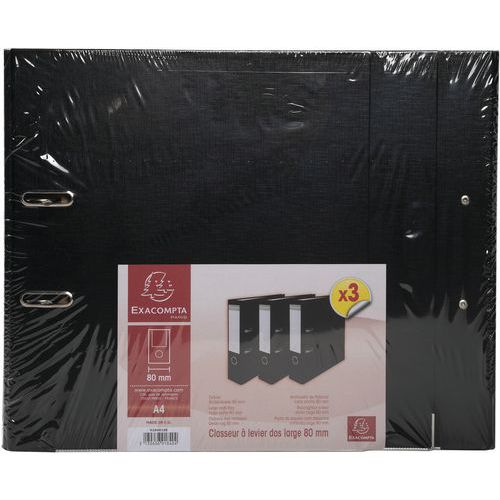 Lot De 3 Classeurs à Levier En Noir