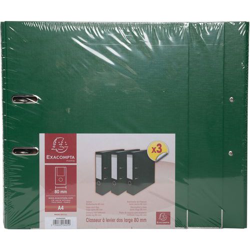 Lot De 3 Classeurs à Levier En Vert Foncé