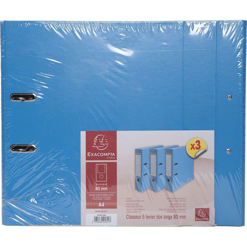 Lot De 3 Classeurs à Levier En Bleu Clair
