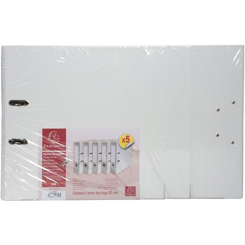 Lot De 5 Classeurs à Levier En Blanc