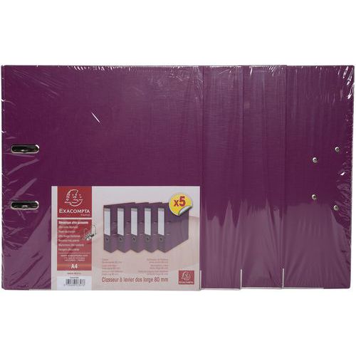 Lot De 5 Classeurs à Levier En Fushia