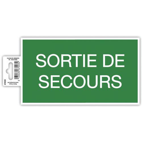 Exacompta - Panneau adhésif Sortie de Secours 20cm PVC Rigide - Norme ISO 7010