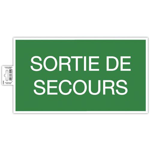 Exacompta - Panneau adhésif Sortie de Secours Carré PVC 35cm Vert - Norme ISO 7010