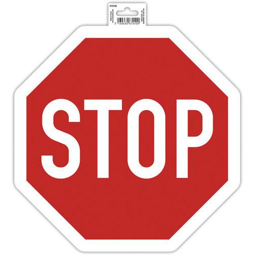 Exacompta - Panneau Stop Adhésif PVC Rigide 30cm Rouge - Norme ISO 7010 - Signalisation Interdiction