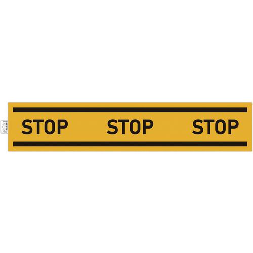 Exacompta - Panneau Stop Adhésif Obligation Carré PVC Jaune 100x10cm Norme ISO 7010 Rigide Intérieur Extérieur