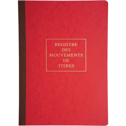 Piqûre Et Registre Des Mouvements De Titres De 40 Pages