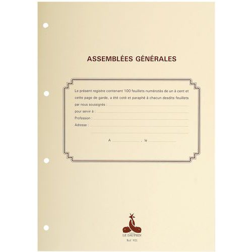 Recharge 297x210 De 100 Feuilles Pour Assemblées Générales