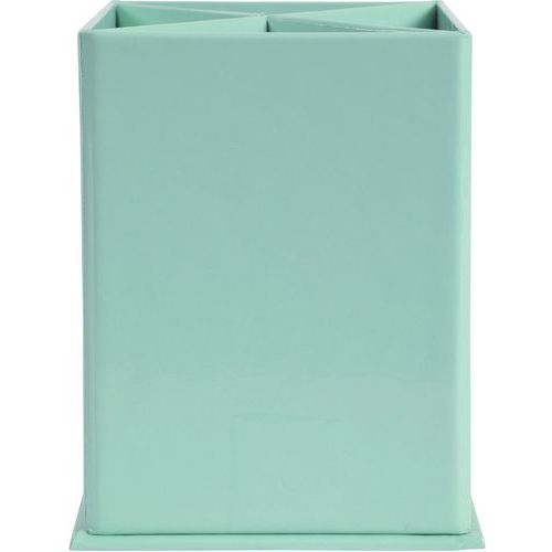 Pot à Crayons Carré à 4 Compartiments Vert Pastel