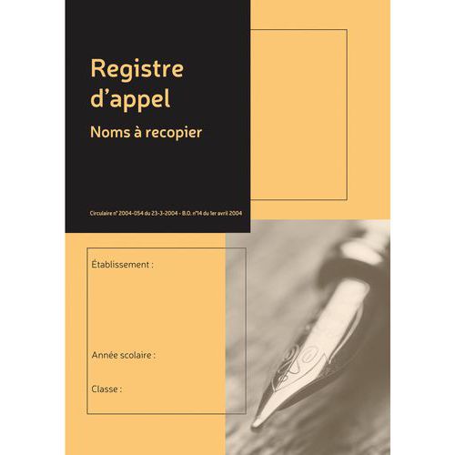 Registre Annuel D'appel Journalier 24 Pages
