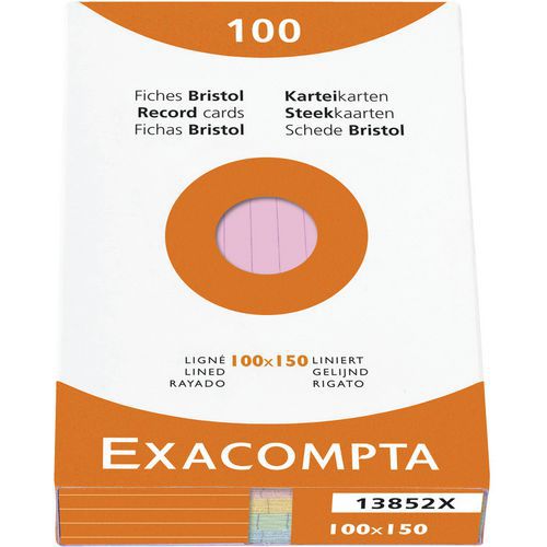 Lot De 3 étuis De 100 Fiches Bristol 100x150 Mm - 1 Ligné Blanc + 1 Petits Carreaux Perforé + 1 Petits Carreaux Couleurs Perforé + 1 Index Adhésif