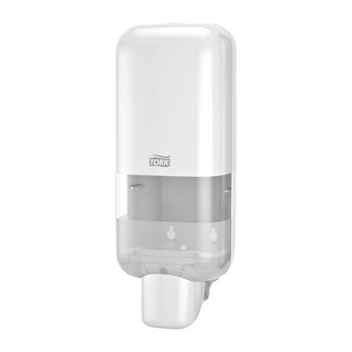 Tork - Distributeur Savon Désinfectant Blanc Elévation - Poussoir Cartouche - Hygiène Professionnelle