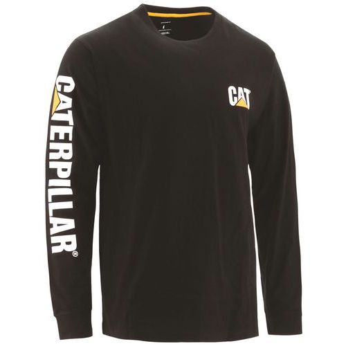 Caterpillar - T-shirt manches longues homme noir XXL - Coton 200g/m² - Confort & Durabilité
