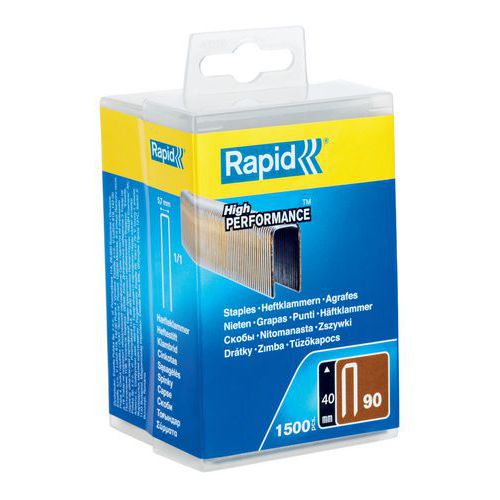 Rapid - Agrafes 90/40mm Galva Boîte Plastique 1500 - Métal Résistant - Idéal pour Agrafage Précis