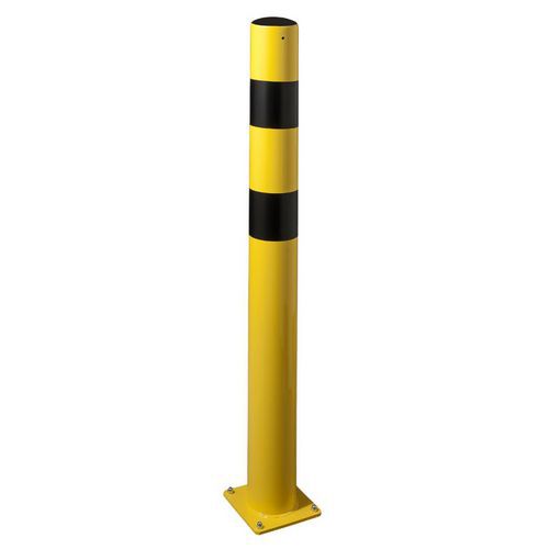 Mottez - Poteau de protection permanent - Acier Noir/Jaune - 159mm x 150cm - Usage Entrepôt
