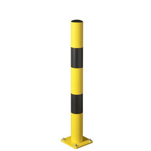 Mottez - Poteau de protection permanent - 89 mm x 90 cm - Noir/jaune - Usage intérieur/extérieur