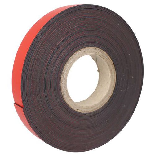 Bi-Office - Ruban Magnétique Rouge Bisilque 10mm x 5m - Lean Management - Emballage Recyclable