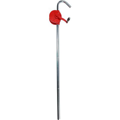 Manutan Expert - Pompe manuelle rotative en acier - Débit 0.35 L/mouvement - Tube 1057 mm - Robuste et durable