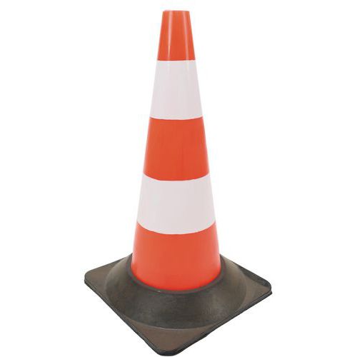 Taliaplast - Cône de balisage rouge 50 cm - Caoutchouc résistant - Idéal parking