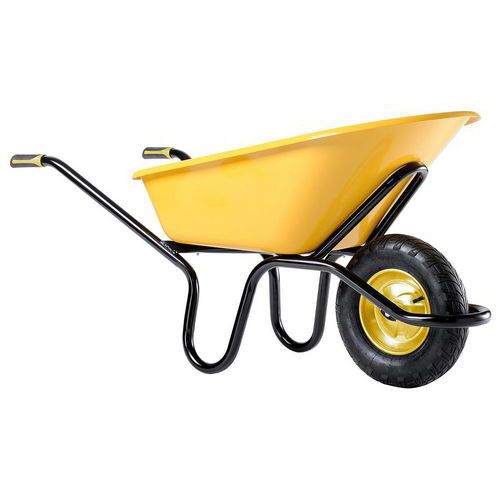 Haemmerlin - Brouette Bati Plus Reno Alpha 110L - Acier Jaune - 1 Roue 400mm - Garantie 10 ans