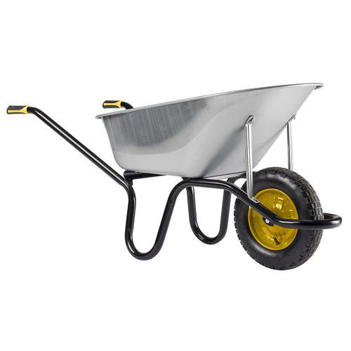Haemmerlin - Brouette Aktiv Premium Reno 110 L Galvanisée - Acier Robuste - 1 Roue - Idéale pour Chantier