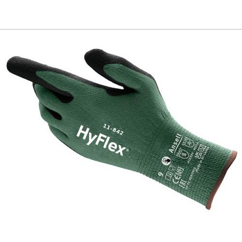 Ansell - Gants HyFlex 11-842 - Taille 9 - Manutention Recyclés - Enduction Nitrile Paume Verte