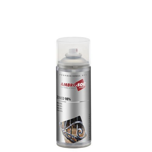 Ambro Sol - Peinture Galvanisation à Froid Zinc 98% - Aérosol 400 ml - Gris Foncé Mat