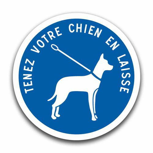 Panneau Tenez Votre Chien En Laisse-450mm-cl2