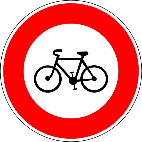 Panneau De Signalisation Accès Interdit Aux Vélos-850mm-cl2
