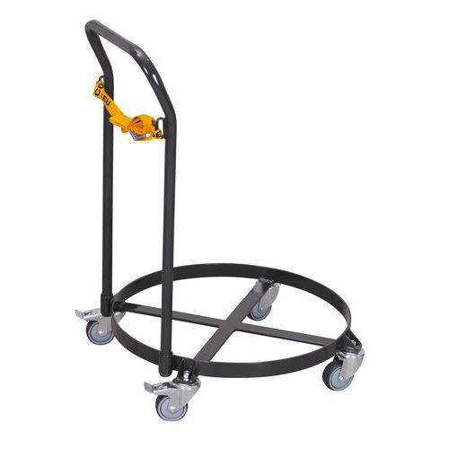 Variofit - Chariot porte-fûts avec arceau - Anthracite - 250 kg - Roulettes pivotantes - Acier