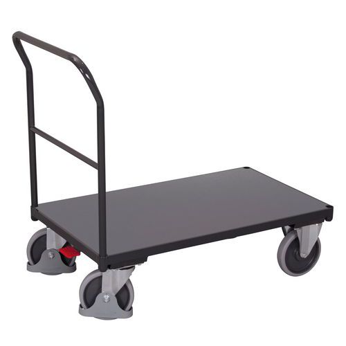 Variofit - Chariot à dossier tubulaire Anthracite - 1030x600 mm - Charge 500 kg - Roulettes 2 fixes 2 pivotantes frein
