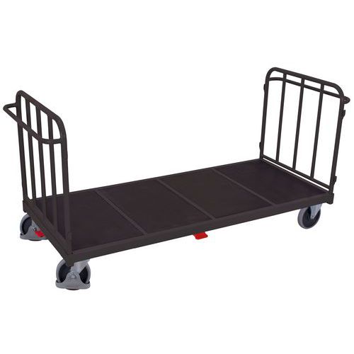 Variofit - Chariot de manutention avec 2 dossiers tubulaires - Anthracite - Charge 500 kg - Plateau 2005x2275 mm