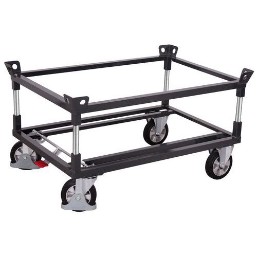 Variofit - Chariot porte-palette cadre rehaussée - Anthracite - 1200 kg - Acier - Roulettes Caoutchouc 200mm