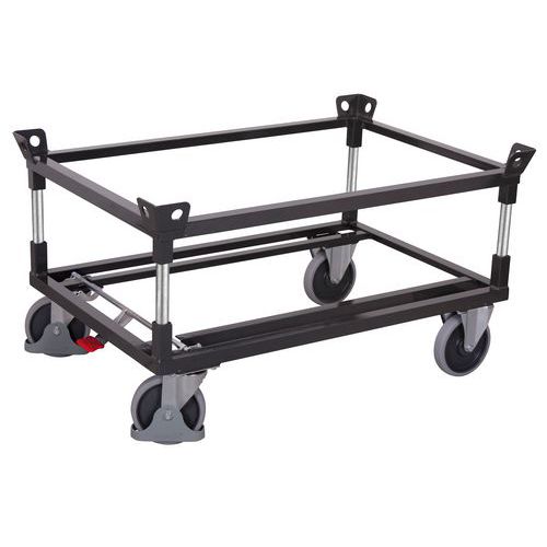 Variofit - Chariot porte-palette cadre rehaussé - Anthracite - 500 kg - Roulettes 200 mm TPE - Acier Robuste