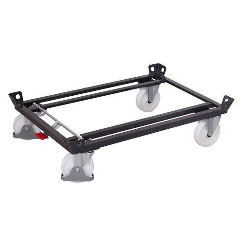 Variofit - Chariot porte-palettes Anthracite - Capacité 1050 kg - Roulettes Pivotantes et Fixes 200 mm - Acier Robuste